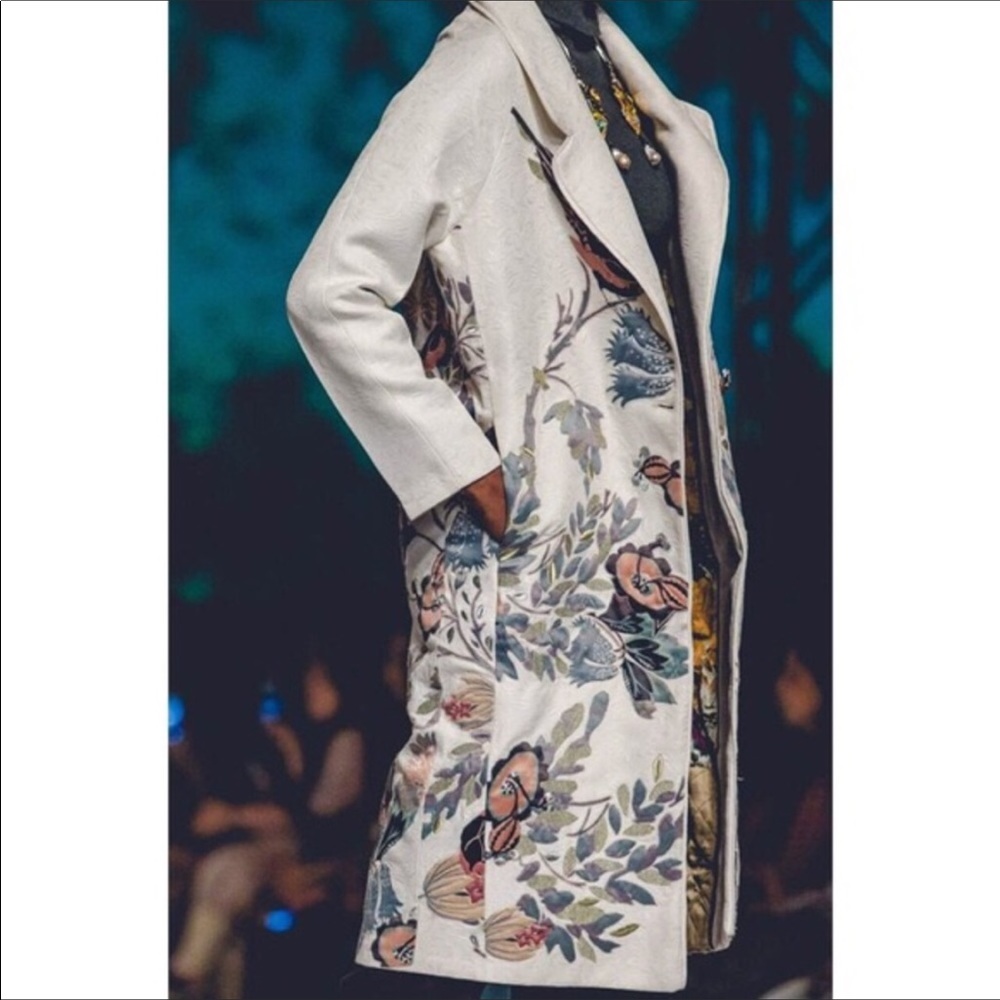 Anthro Hemet & Nandita embroidered Foliage coat L